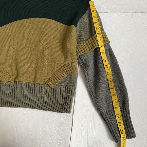 Zara SRPLS Women’s Wool Patchwork Turtleneck Sweater Size XS Green Yellow - Picture 6 of 6